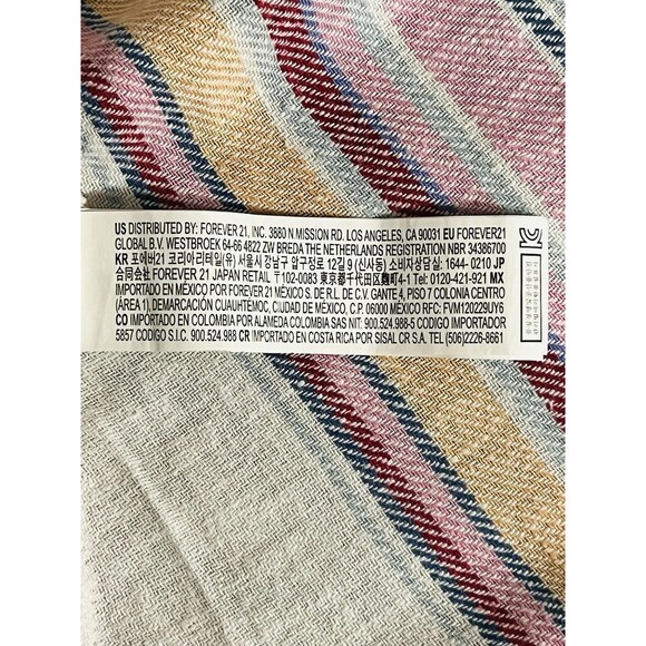 Forever 21+ Chambray Wrap Dress White Pink Orange Stripe Summer Plus Size 2X - Picture 9 of 14